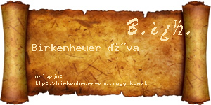 Birkenheuer Éva névjegykártya